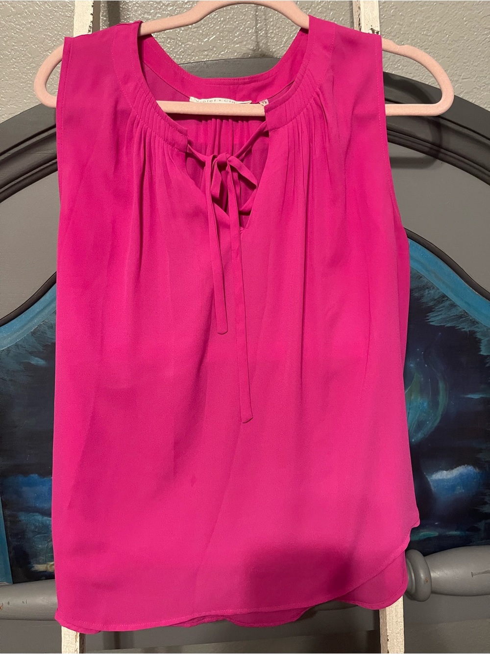 Violet & Claire Hot Pink Sleeveless Tie-Front Camisole